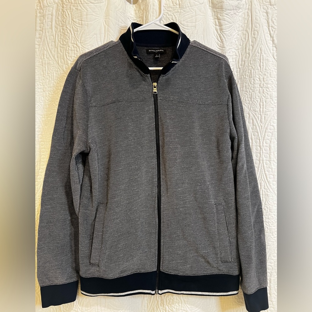 Banana Republic Textured Knit Full Zip Jacket - Size Large